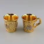 Gümüş Taşlı Altın Renkli Lüks Zemzem Takımı - Görsel 3