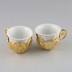 Altın Renkli Beyaz Bardaklı Zemzem Takımı - Görsel 3