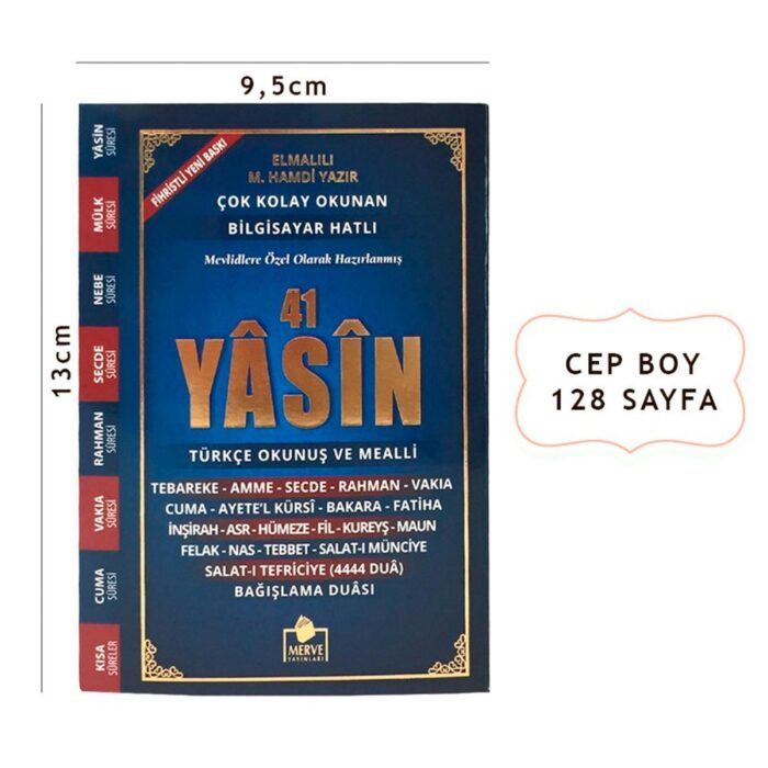 Yasini Şerif Türkçe Fihristli Cep Boy 128 Sayfa 1