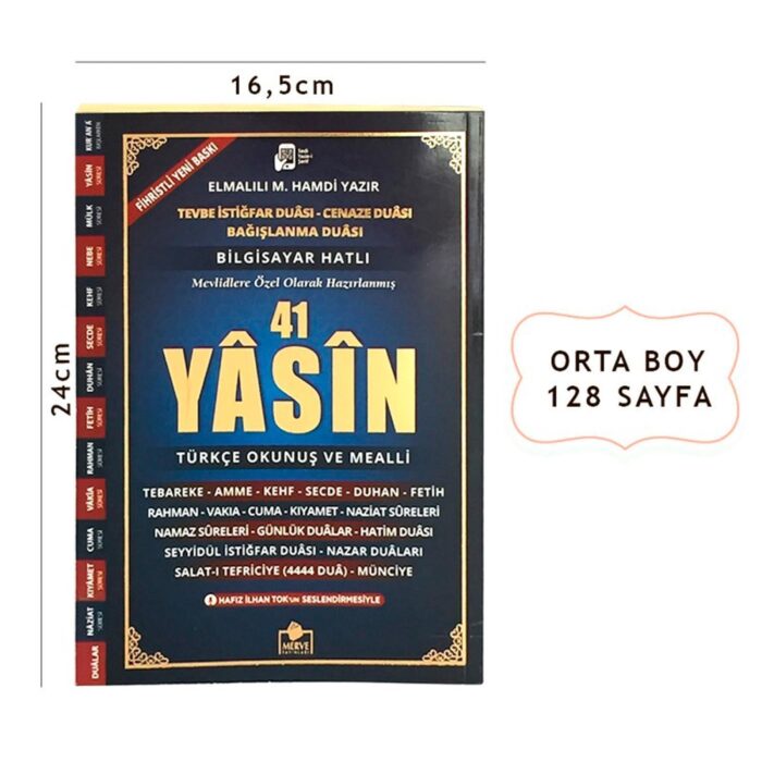 Yasini Şerif Türkçe Fihristli Orta Boy 128 Sayfa 1