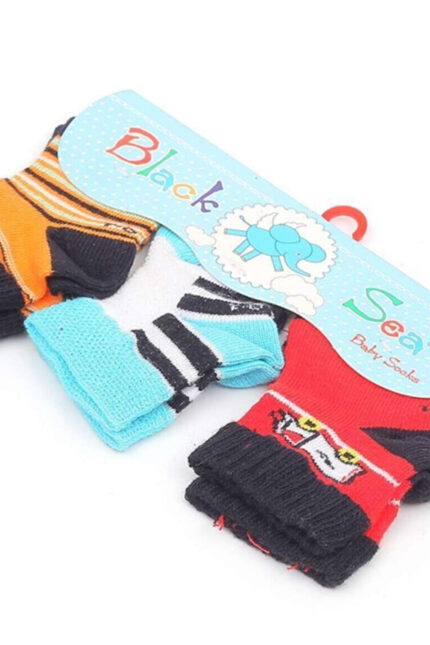 BlackSea 3'lü Penye Bebek Çorabı