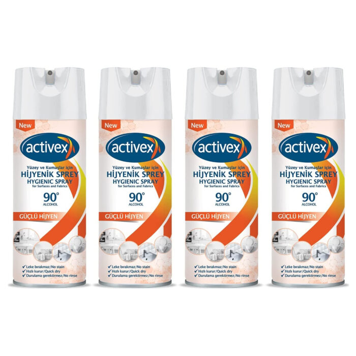 Activex Hijyenik Kumaş ve Yüzey Spreyi 400ML x 4 Adet