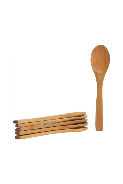6'lı Ahşap Baharat ve Bal Kaşığı 15 Cm