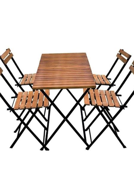 Ahşap Bahçe Piknik Masa Sandalye 4+1 Takım Set