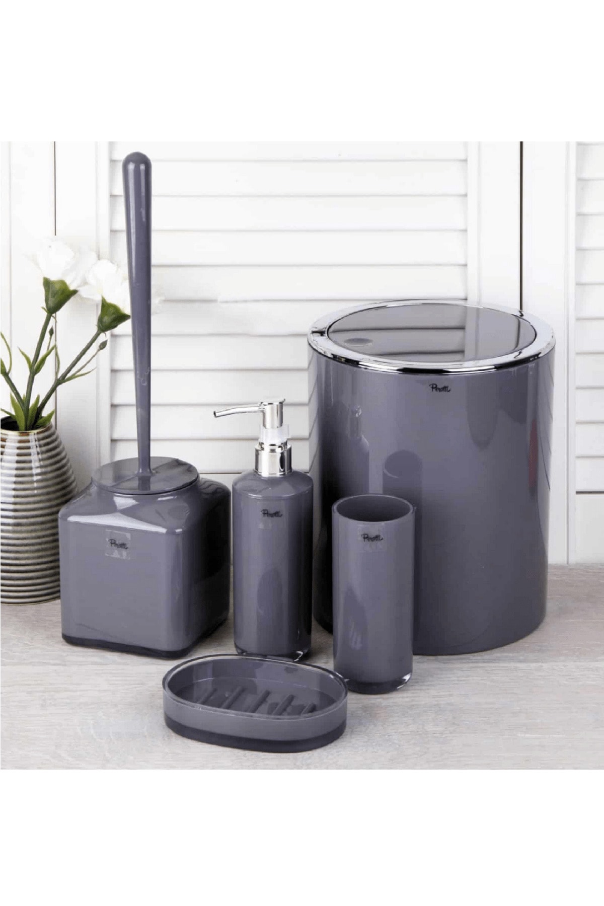 Luna-Gri-Banyo-Takimi-5-Parca.jpg Luna Banyo Takımı 5 Parça Gri - Görsel 1